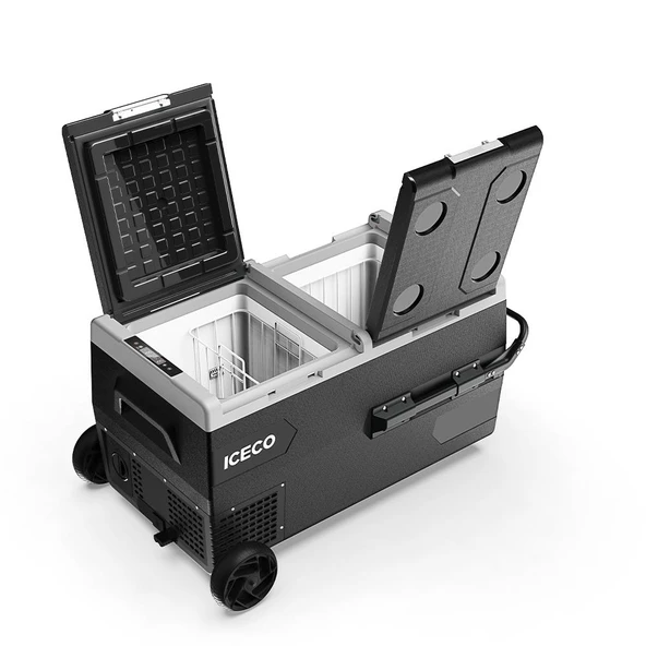 ICECO K75D 12/24Volt 75Lt Akülü/Kablolu/ Çift Bölmeli Kompresörlü Outdoor Oto Buzdolabı/Dondurucu (Akü Dahil Değildir) - Resim 3