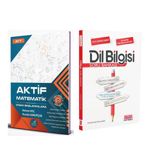 Aktif Öğrenme AYT Aktif Matematik 0 dan Başlayanlara ve AKM Dil Bilgisi Soru Bankası Seti 2 Kitap