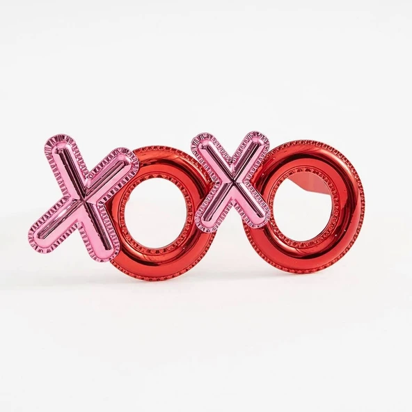 Kırmızı Renk Xoxo Yazılı Parti Gözlüğü 17x7 Cm - 2
