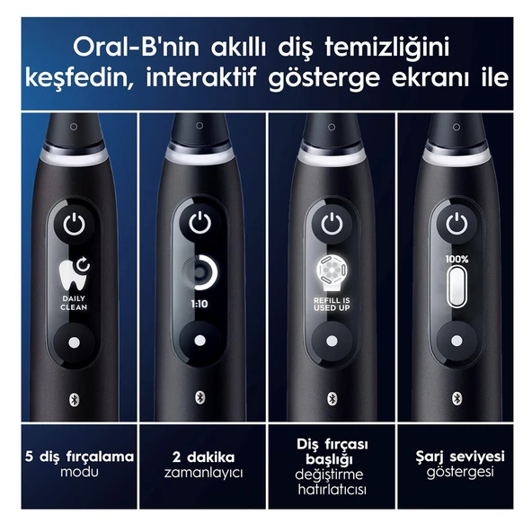 Oral-B iO 6 Smile Siyah Şarjlı Diş Fırçası - Resim 7