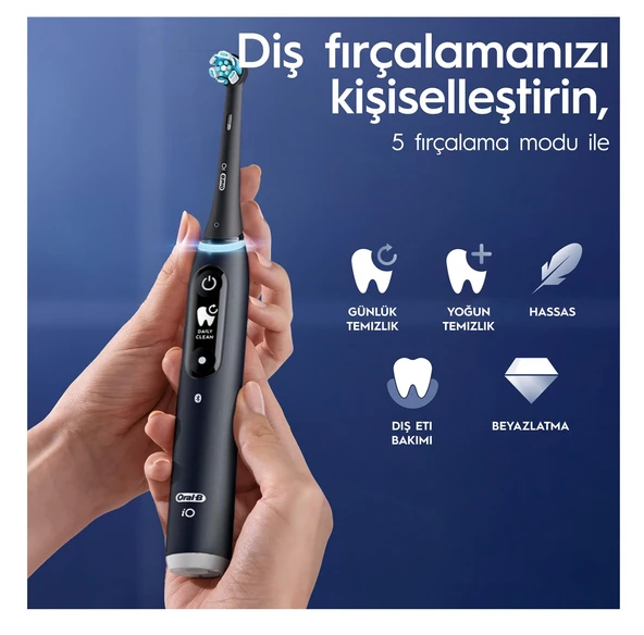 Oral-B iO 6 Smile Siyah Şarjlı Diş Fırçası - Resim 8