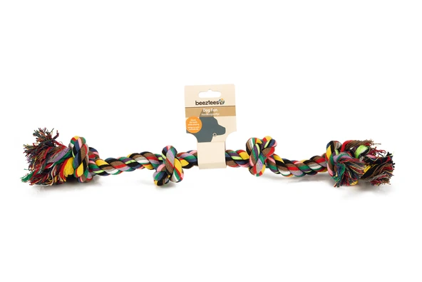 Beeztees Köpek Oyuncağı, Çift Düğümlü Diş İpi, Pamuk İplerden, 60x7x7cm, 360gr - Resim 2