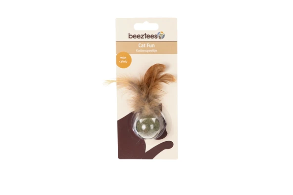 Beeztees Kedi Oyuncağı, Kediotu Topu, Tüylü, 12cm - Resim 2