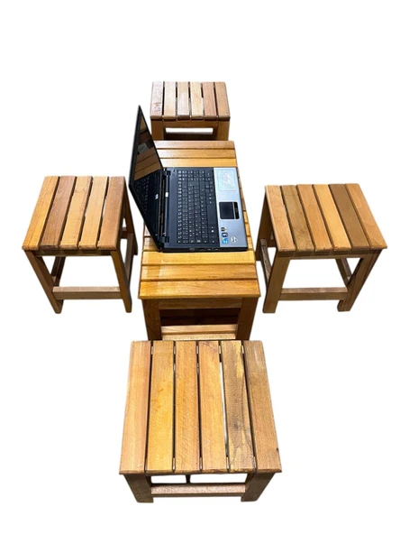 KAYIN AHŞAP UZUN TABURE 72CM - 3