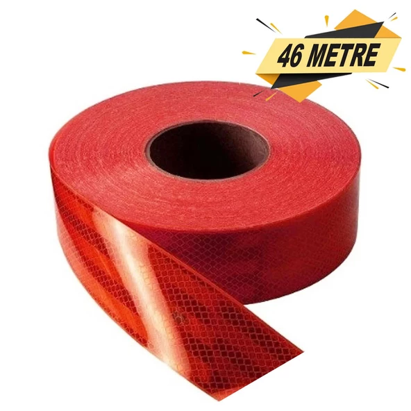 Reflektörlü Reflektif Fosforlu Şerit Bant Petekli Reflekte İkaz Bandı 46 METRE - 2