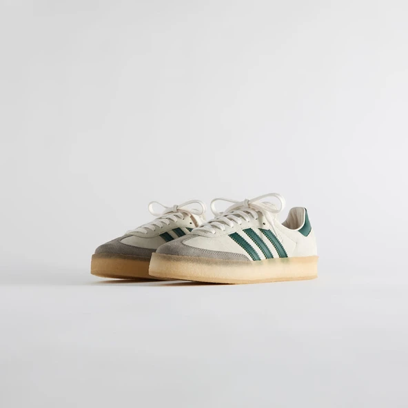 Adidas Clarks 8th Street Samba by Ronnie Fieg Chalk White Green - Resim 2