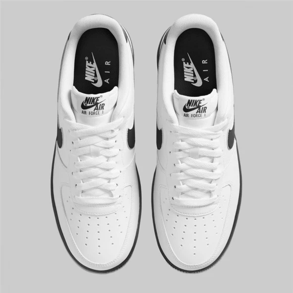 Nike Air Force 1 Low White Black Sole - Resim 3