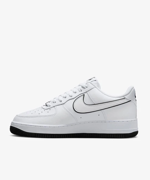 Nike Air Force 1 '07 Low White Black Outline Swoosh - Resim 5