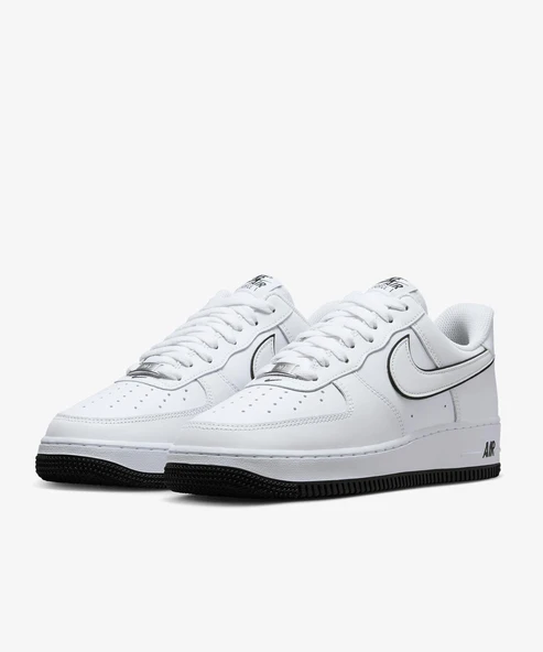 Nike Air Force 1 '07 Low White Black Outline Swoosh - Resim 4