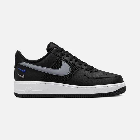 Nike Air Force 1 07 Triple Swoosh Black Grey Racer Blue