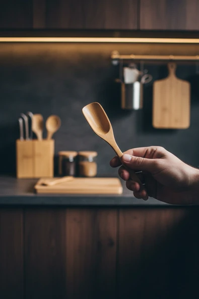 BAMBUM TERNE ÖLÇEK KAŞIĞI ORTA - Resim 3