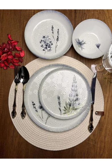 Bambum Lara - 24 Parça Porselen Yemek Takımı Herb - 2