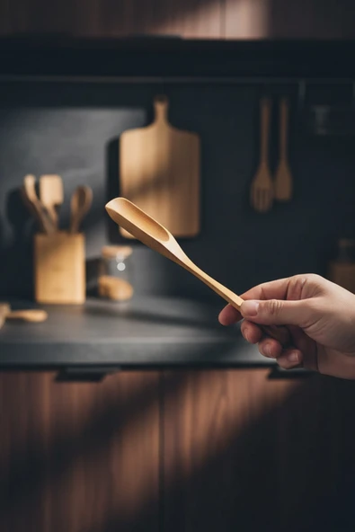 BAMBUM TERNE ÖLÇEK KAŞIĞI ORTA - Resim 2