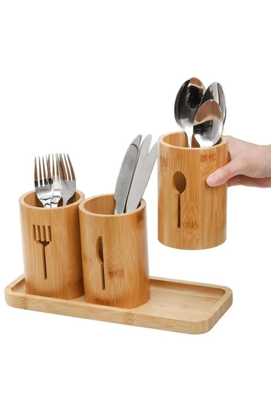 Miccho - 4 Parça Standlı Kaşıklık Yuvarlak - 3