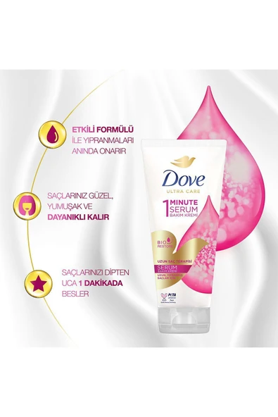 Dove Ultra Care 1 Minute Serum Saç Bakım Kremi Uzun Saç Terapisi 170 ml - 4