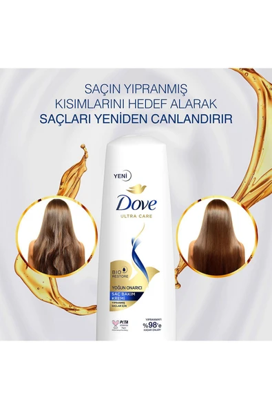 Dove Ultra Care Saç Bakım Şampuanı Yoğun Onarıcı Yıpranmış Saçlar 400 ml X3 - 7