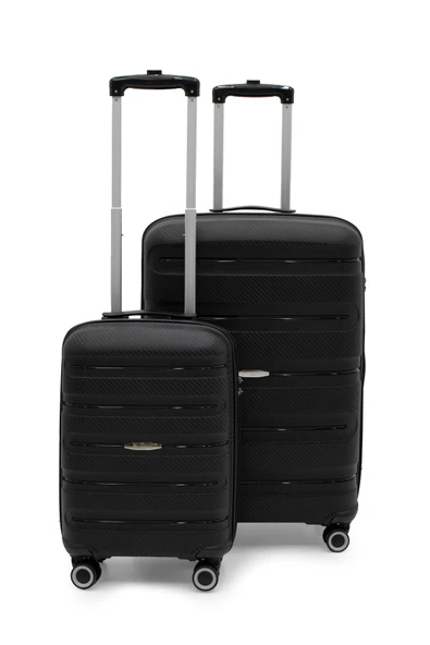 Artemis Polipropilen & Kırılmaz 2'li Valiz Seti Büyük&Küçük Siyah