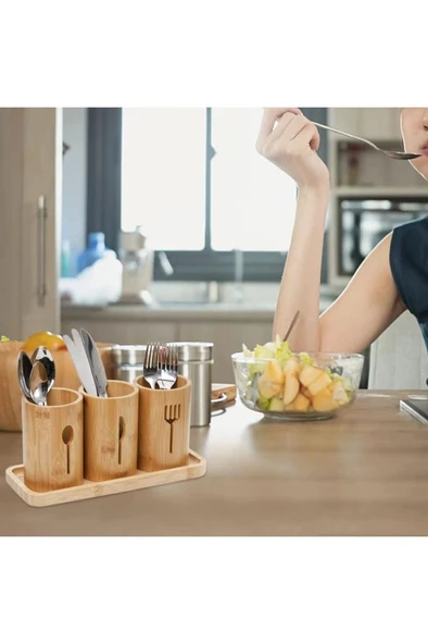 Miccho - 4 Parça Standlı Kaşıklık Yuvarlak - 6