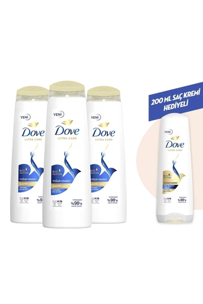 Dove Ultra Care Saç Bakım Şampuanı Yoğun Onarıcı Yıpranmış Saçlar 400 ml X3 - 2
