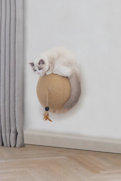 Beeztees DBL Kedi Tırmalama ve Oyuncağı, 34,5x34,5x18cm - Resim 4