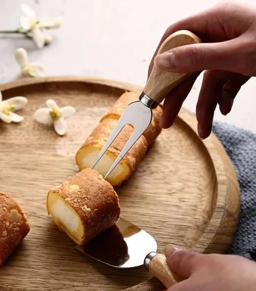 Bambu Peynir Bıçak Servis Seti 4 Parça - 2