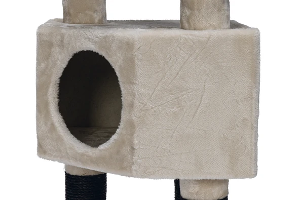 Beeztees Kedi Köşe Tırmalama ve Oyun Evi, Krem, 40x40x135cm - Resim 11