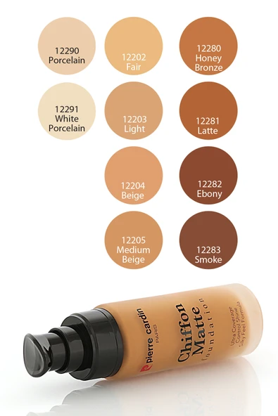 Pierre Cardin Chiffon Touch Mat Görünüm Veren Fondöten-White Porcelain-777 - 7