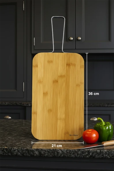 Zoe - Çelik Saplı Kesme Tahtası Büyük ürün görseli