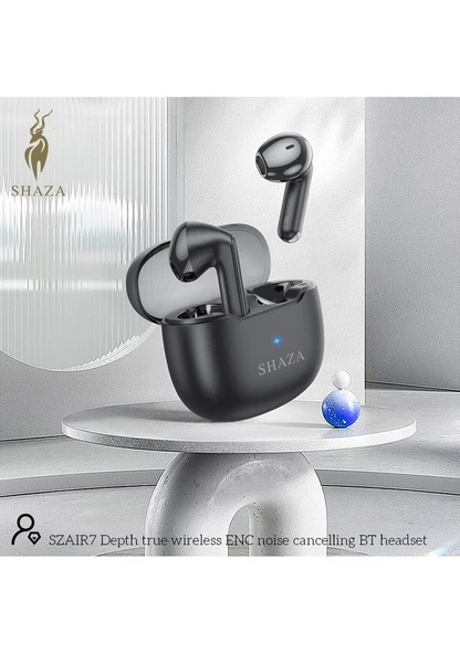 SHAZA SZAir7 Gürültü Azaltma ENC 4 Mikrofonlu Bluetooth 5.3 TWS Bluetooth Kulaklık Siyah - 4