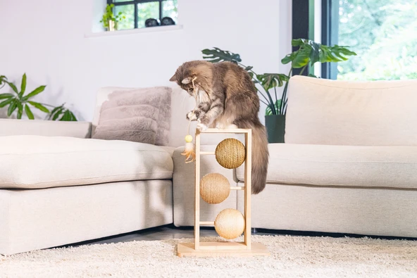 Beeztees DBL Kedi Tırmalama ve Oyuncağı, 34,5x29,5x50cm - Resim 2