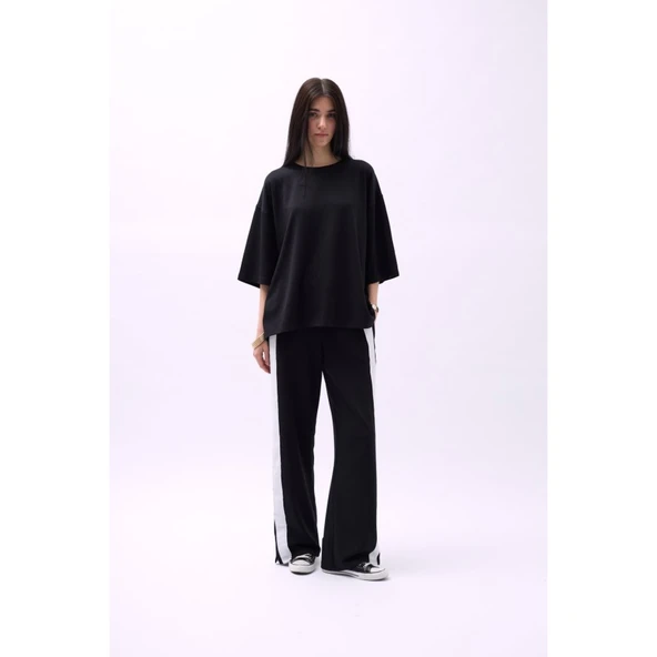 Bisiklet Yaka Oversize T-Shirt