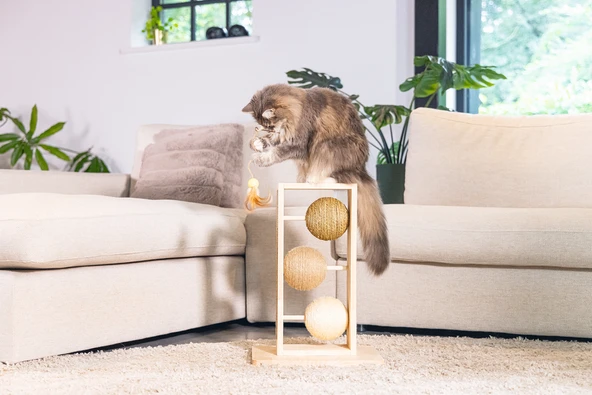 Beeztees DBL Kedi Tırmalama ve Oyuncağı, 34,5x29,5x50cm - Resim 3