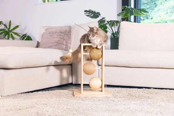 Beeztees DBL Kedi Tırmalama ve Oyuncağı, 34,5x29,5x50cm - Resim 6