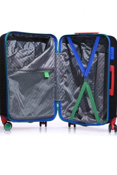 United Colors Of Benetton 3'lü Valiz Seti Siyah BNT500 - 5