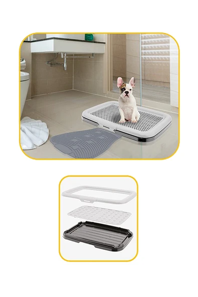 Pribor Akıllı Köpek Tuvaleti Elekli Bej-Kahve Renkli  60x40x5 cm - Resim 4