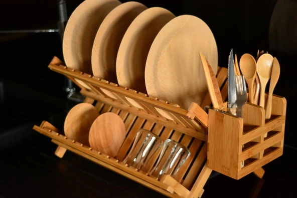 Bambum Enda Kaşıklıklı Bulaşık Sepeti