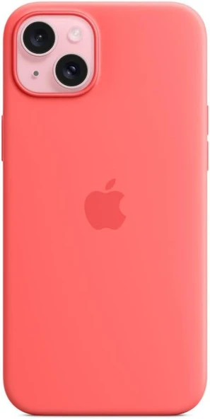 iPhone 15 Plus için MagSafe özellikli Silikon Kılıf - Guava Outlet