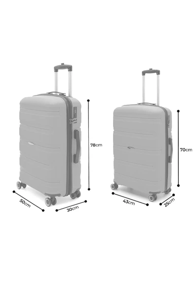 Artemis Polipropilen&Kırılmaz 2'li Valiz Seti Orta&Kabin - Su Yeşili - 6