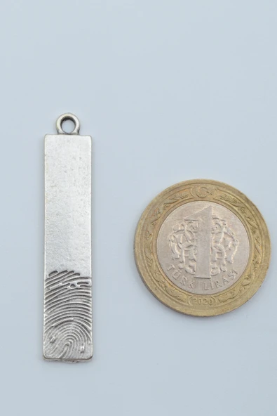 Parmak İzi Gümüş Kaplama Örme Zincir Kolye - Resim 4