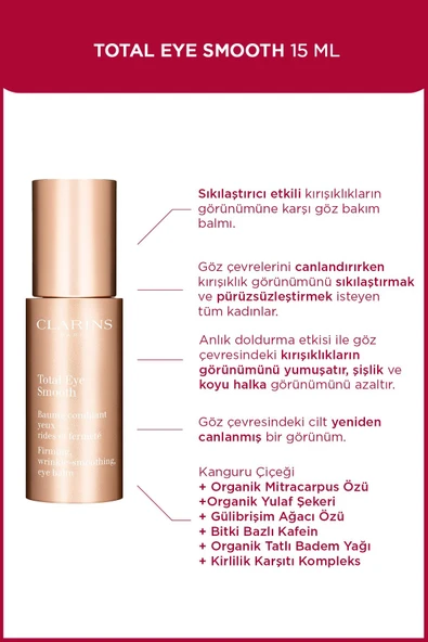 CLARİNS Total Eye Smooth 15 Ml - Sıkılaştırıcı Göz Bakım Kremi ürün görseli