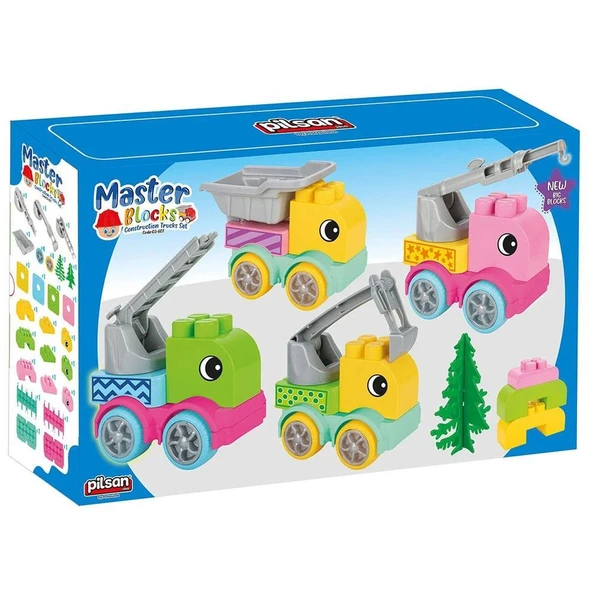 PİLSAN MASTER BLOKLAR İŞ KAMYONLARI SETİ 03607