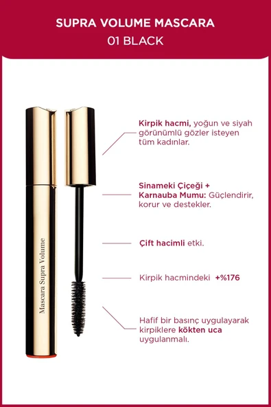 CLARİNS Supra Volume Mascara Black 01 Noır Maskara ürün görseli