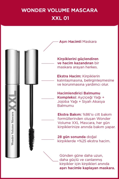 CLARİNS Wonder Volume Mascara XXL 8ml ürün görseli