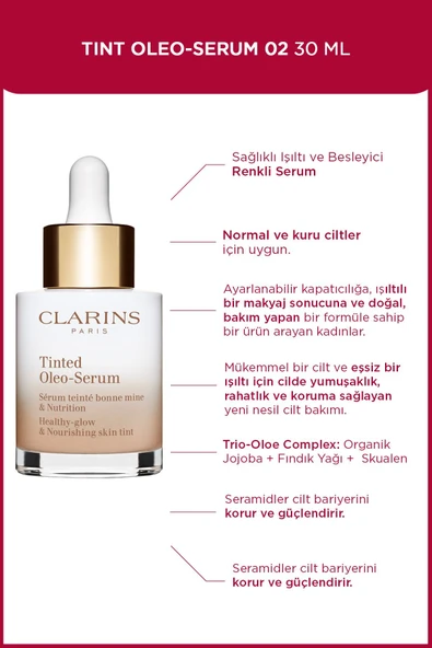 CLARİNS TINT OLEO-SERUM 02 30ML- Renkli Nemlendirici ürün görseli