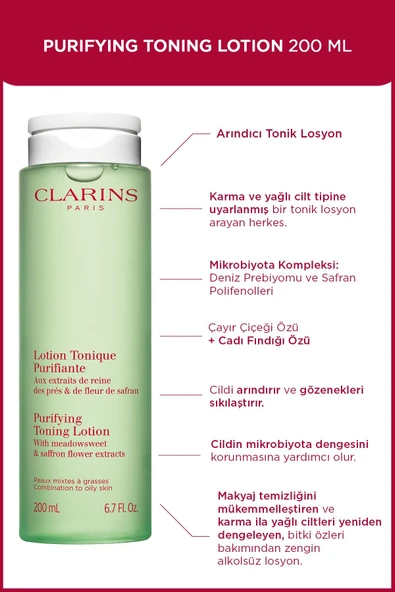 CLARİNS Purıfyıng Tonıng Lotıon 200ml - Karma Ciltler Için Tonik ürün görseli