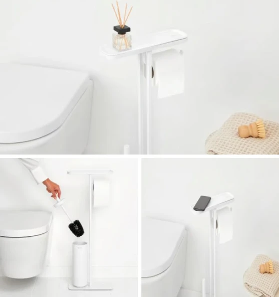 Brabantia Mındset Fresh Whıte Standlı Organizer, Tuvalet Kağıdı Tutucusu Ve Tuvalet Fırçası - Resim 6