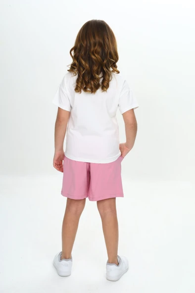 Toontoy Kız Çocuk Çiçek Baskılı Şortlu Takım - 7