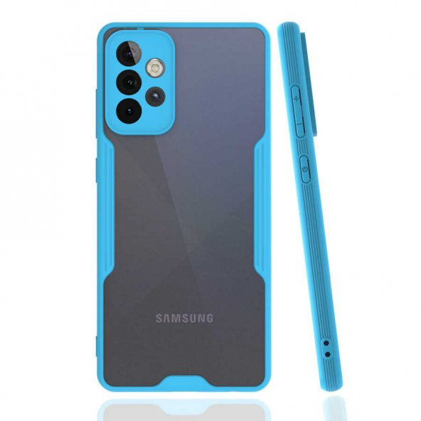 Samsung Galaxy A52 / Galaxy A52S - Kılıf Kenarı Renkli Arkası Şeffaf Parfe Kapak