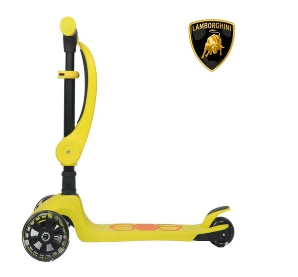 Lisanslı L5 2in1 Katlanabilir Oturaklı Işıklı 3 Tekerlekli Çocuk Scooter Sarı - 2
