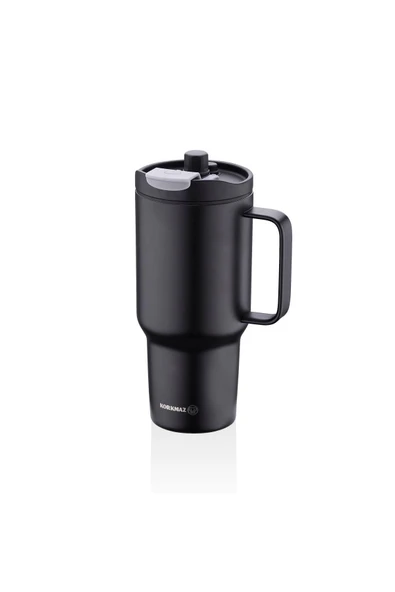 Korkmaz A5577 Freedom 1 Litre Siyah Pipetli Bardak Termos